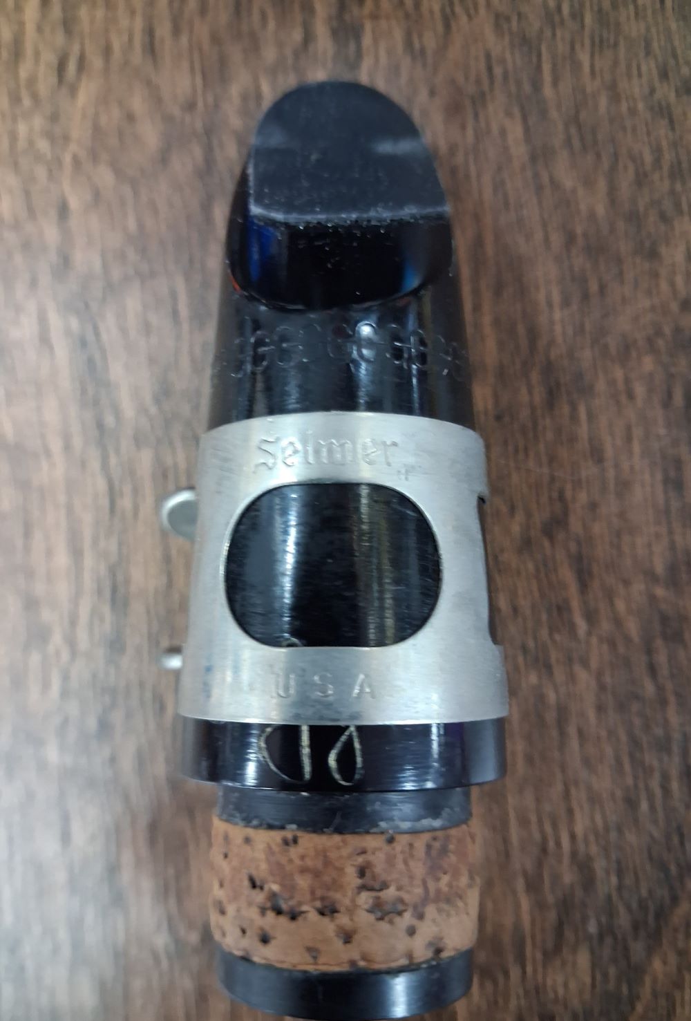 Used Gigliotti Model P Hard Rubber Clarinet Mouthpiece - With Ligature and Cap 2