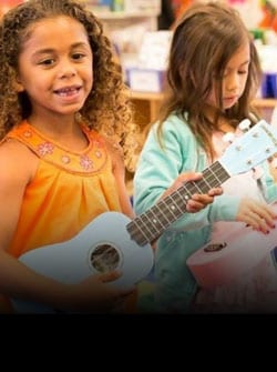 students playing ukulele